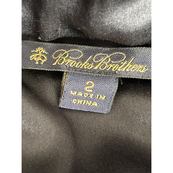 Brooks Brothers Dress Womens 2 Black Silk Sheer Pleated Dark Romantic Feminine - Picture 6 of 13